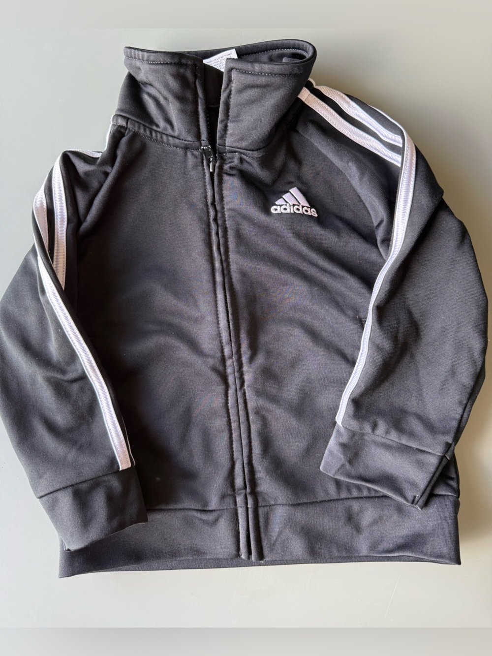 adidas Black Lightweight Track Jacket with White Stripes